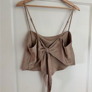 Sunday Best Taupe Silk Tie Tank